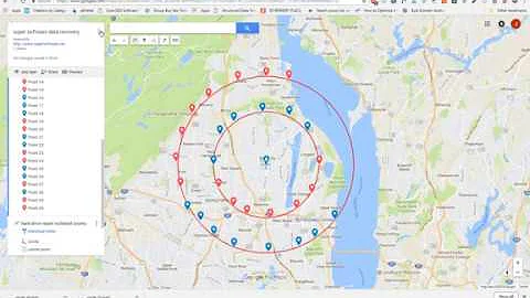 Google MyMap Circles