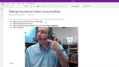 Teaching Online Part 2: Using Onenote with Video Capture