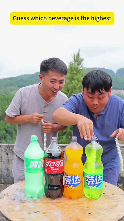 Guess which drink fizzes up the highest？ #funny