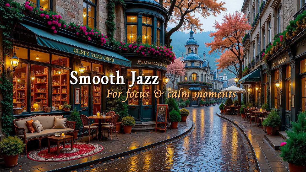 Smooth Jazz Tunes For Relaxation, Focus And Quiet Winter Hours – Winter Rain Café Jazz Street Scene
