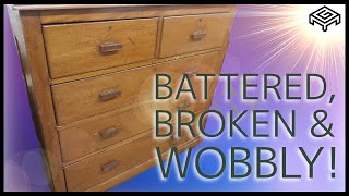 A Wonky and Beaten Mahogany Chest of Drawers gets a fresh new look | Furniture Makeover