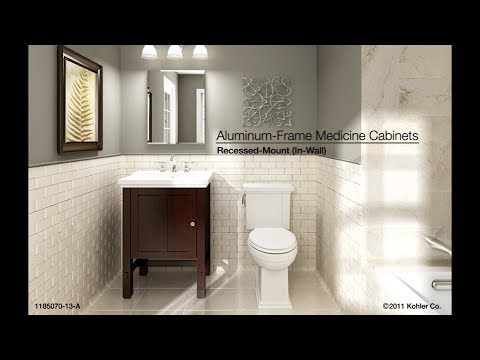 kohler aluminum-frame medicine cabinets - recessed-mount