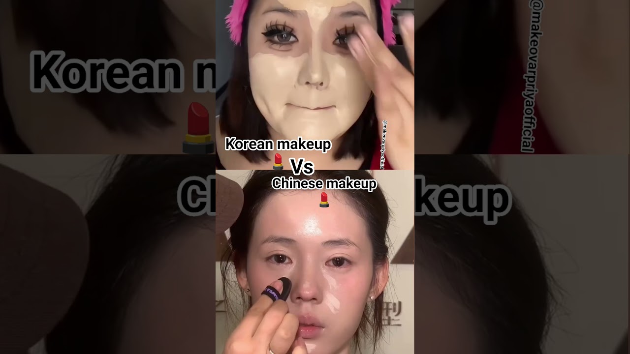✨ Korean vs Chinese Makeup 💄 Which One is More Aesthetic? 😍🔥 #GlowUp