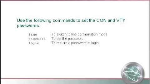 CISCO Network CCNA-4.2 Initial Router Configuration - System Passwords part1