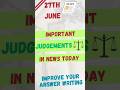Important Judgements In News from The Hindu Current Affairs Analysis. #upsc #upsccse #upscmains