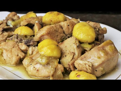 Video: Pollo Guisado Con Castañas En Aceite De Oliva