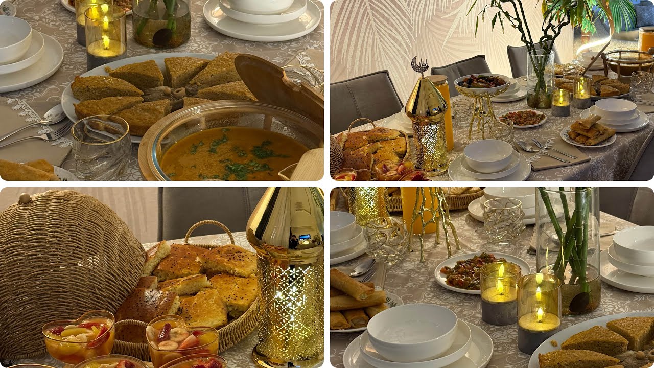 طاولة اليوم التاني من رمضان 🌙 طيبي و خدمي شغلك بذكاء👌برانية بنتها يا سلام😋حريرة باسهل و ابسط طريقة👍🏻