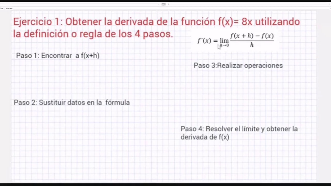 Derivada por Regla de los cuatro pasos - YouTube