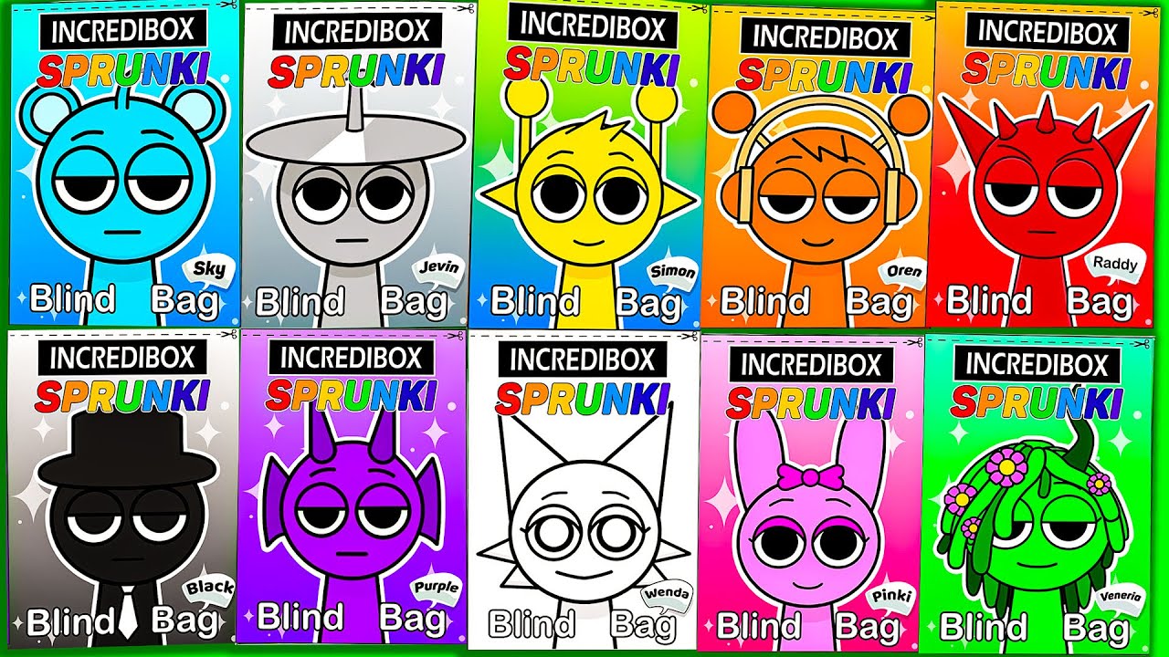 🌈SPRUNKI Blind Bag Wenda, Sky, Raddy, Black | ASMR Phase 1vs2vs3vs4 Squishy