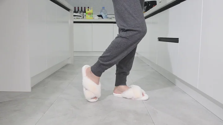 Women's Cross Band Slippers Soft Plush Furry Cozy Open Toe Shoes Indoor Outdoor Faux Rabbit Fur Warm