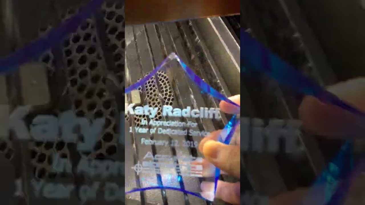Acrylic Award Engraving - Time Lapse
