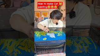 Amazing Hydro Dipping Cat Painting Tutorial | #diy Art Shorts #HydroDipping #CatArt" #art  #shorts