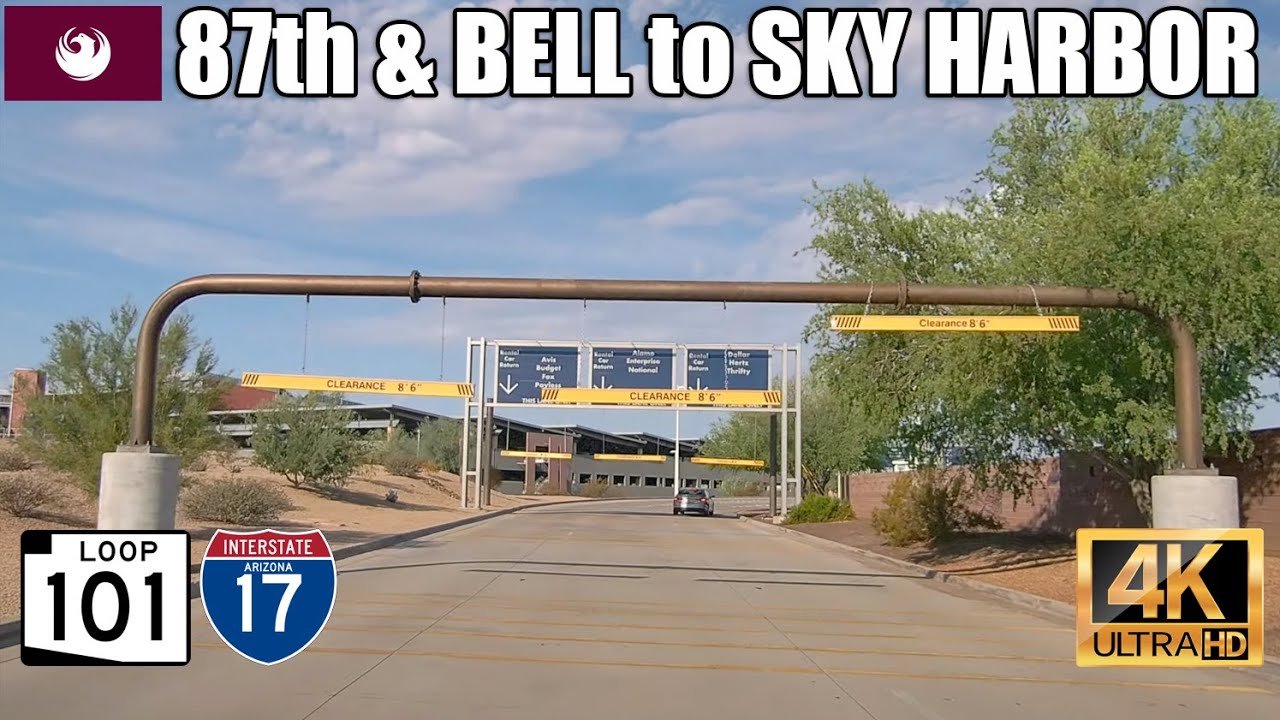 4K Phoenix drive: 87th Ave & Bell Road to Sky Harbor Airport