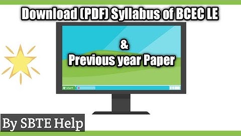 How to Download BCECE LE Syllabus in Bihar