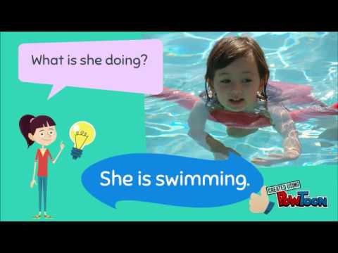 What are they doing? ︳Action words︳Present Continuous Tense︳English for Kids