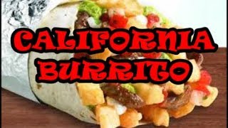 The california burrito. originating in san diego, 1980’s, this
monster of a flour tortilla burrito is filled with carne asada
(marinated gr...