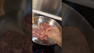 Steak night process🥩Ribeye+mushroom sauce+rice #povcooking #steak #comfortfood #cooking #foodshorts