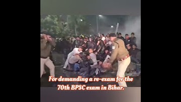 For demanding a re-exam for the 70th BPSC exam in Bihar.