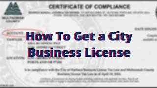 How to Get a City Business License