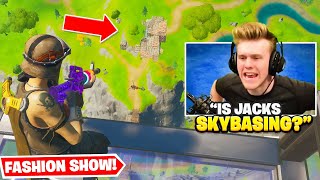 Skybasing in Famous YouTuber's Fortnite FASHION SHOWS for 24 hours...