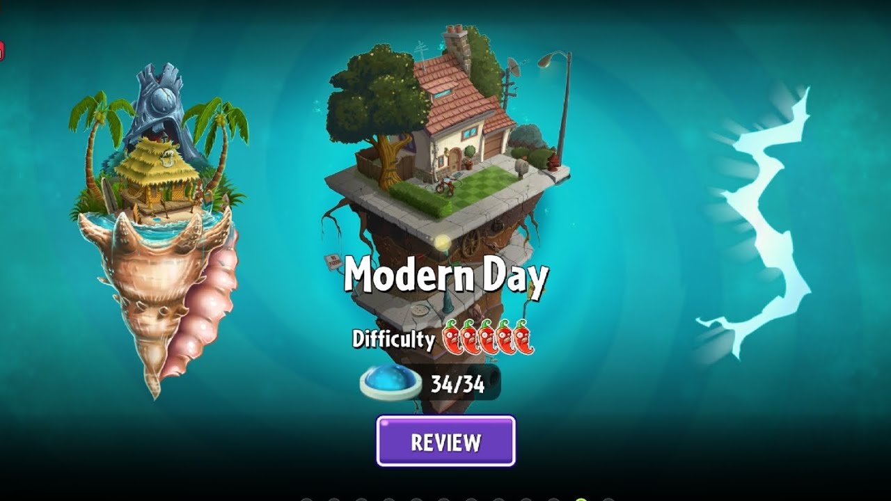 Plants vs Zombies 2 Modern Day Level 1 - 34 Gameplay 3 Boss Level ...
