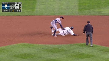 HOU@SEA: Castro throws out Cruz at second base