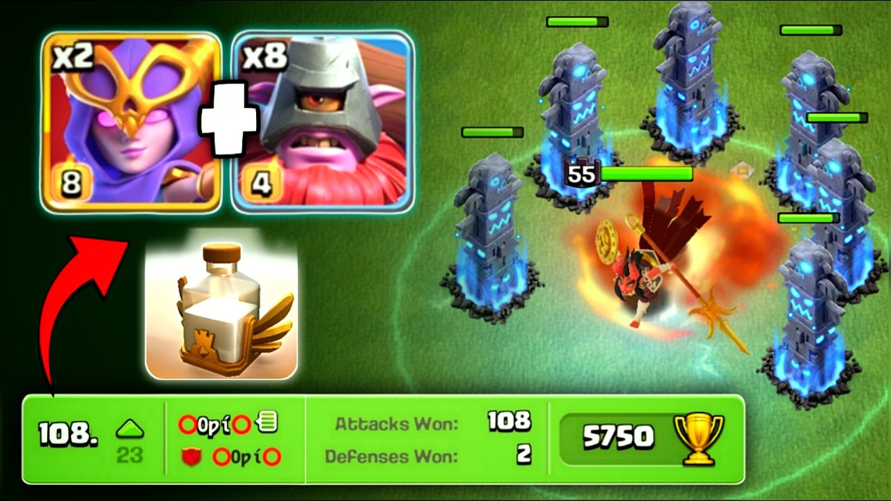 INSANE Rank Push Strategy! Mass Thrower + Super Witch with Totem Spell without Dragon Duke | Coc