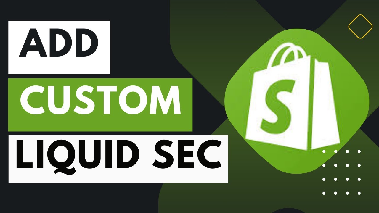 How To Add Custom Liquid Section In Shopify ! - YouTube