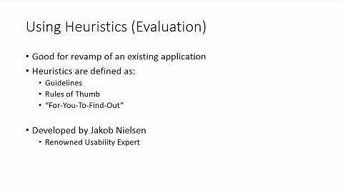 Introduction to Heuristics Evaluation