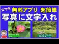 スマートフォンの写真に簡単に文字入れができます。無料アプリで初心者でも簡単にできます。