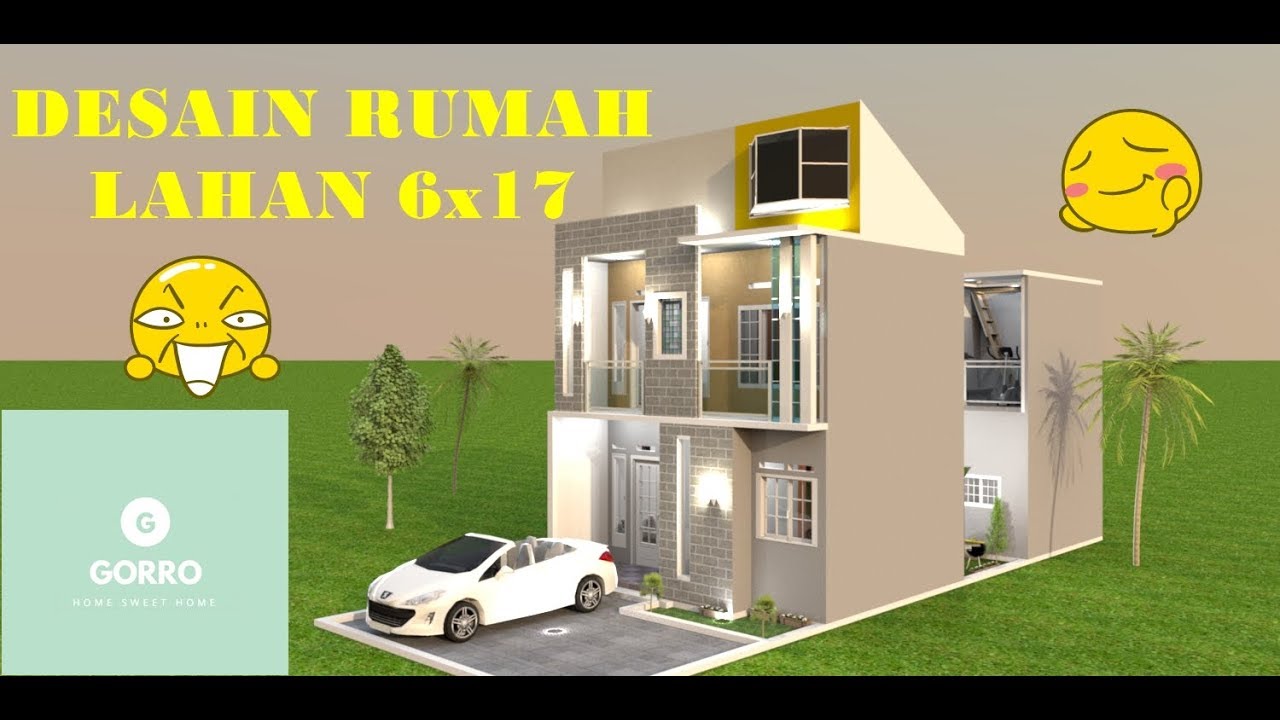 Desain Rumah Dengan Luas Lahan 6x17 M Sweet Home 3d Youtube