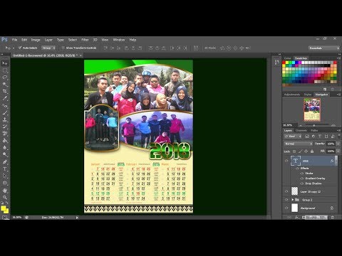 Cara membuat desain kalender di Photoshop - YouTube