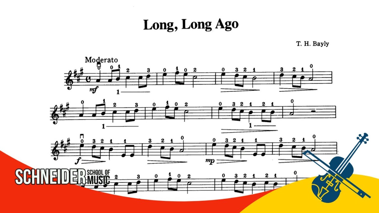 Barbermaskine Det baseball 07 - Long, Long Ago - T. H. Bayly | Suzuki Book 1 | Violin Sheet Music |  Partitura para Violino - YouTube