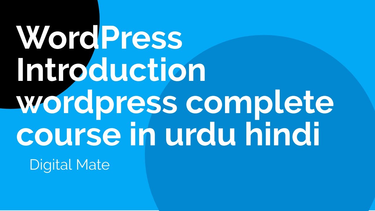 WordPress Introduction wordpress complete course in urdu hindi - YouTube