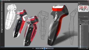 "SKEREN" How to sketch a product and photoshop retouch (Electric Razor)