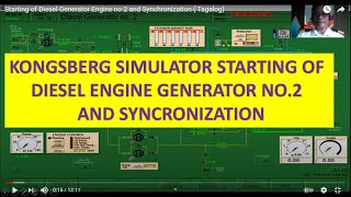 Starting of Diesel Generator Engine no  2 and Synchronization ( Tagalog)