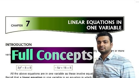 D.A.V. Math | Class 7 | Ch 7 | Linear Equations in one variable |Concepts | By  Art Of Mathematica