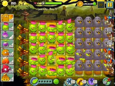 Plants vs Zombies 2 : Temple of Bloom Epic Hack - Level 77 Free Planting in No Fly Zone