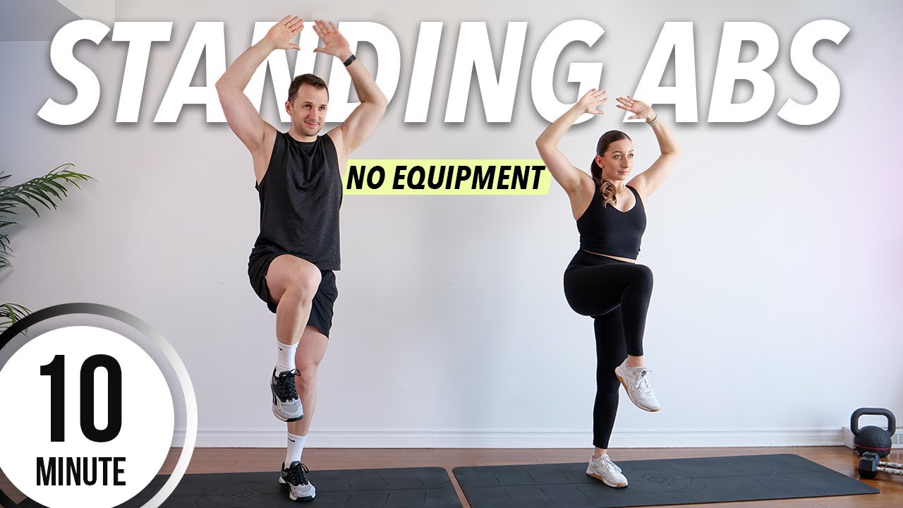 10 min STANDING ABS Workout (No Equipment, No Repeats) - YouTube