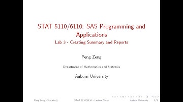 SAS - Lab 3 - Creating Summary and Reports