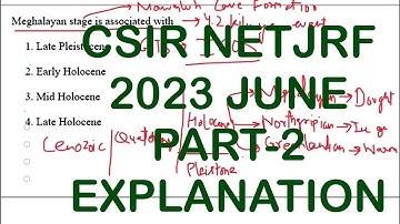 CSIR NETJRF 2023 JUNE PART-2 SOLUTION | DETAILED EXPLANATION | #earthscience #csirnet
