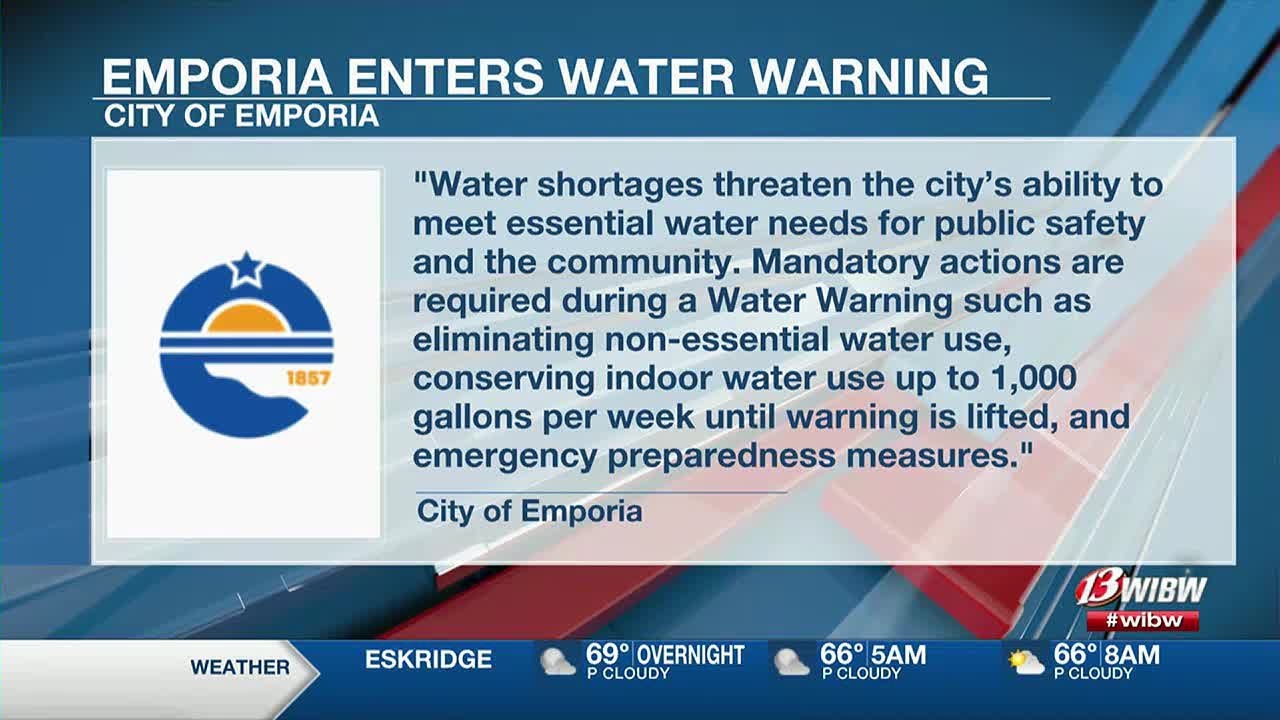 City of Emporia issued under a water warning, residents asked to