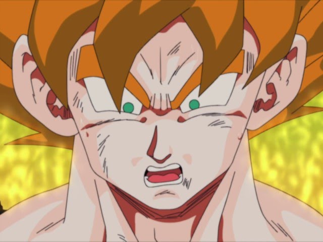 DBZ Kai - Goku Turns Super Saiyan (With Faulconer Music) class=
