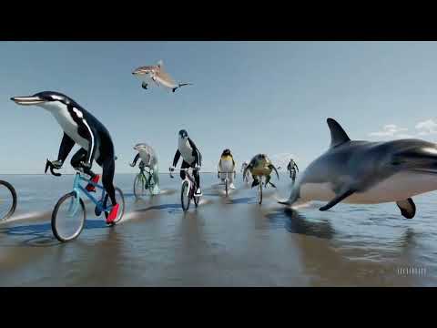 Dolphins riding bicycles, video generated by Sora thumbnail