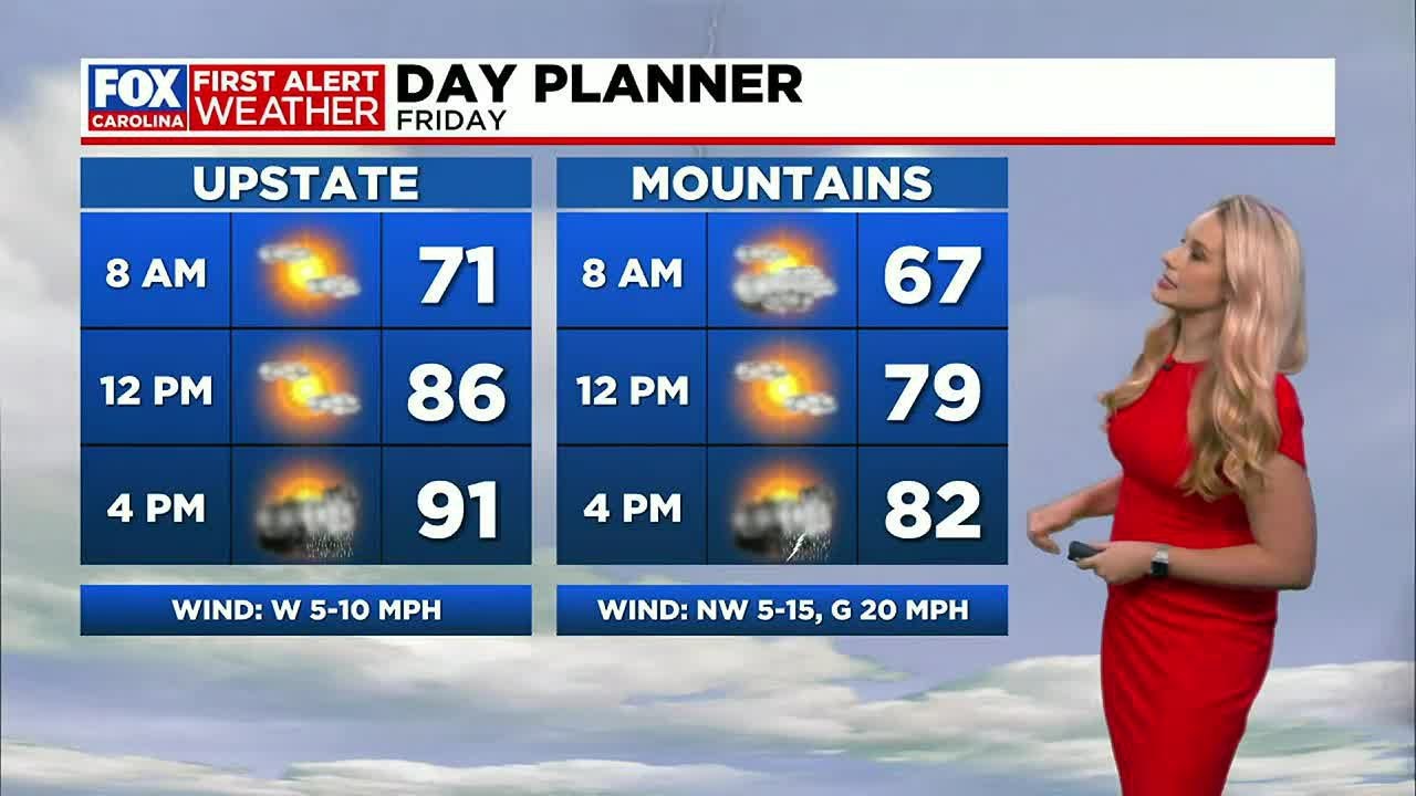 Storm chances Friday night, cooler and less humid weekend - YouTube