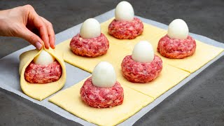 No one will guess how you cooked it! Quick appetizer with minced meat