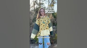 how to make a patchwork hoodie! 🌼✨ would you wear this?? #upcycling #sewing #sustainablefashion