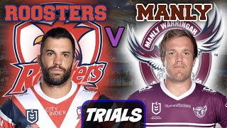 Sydney Roosters vs Manly Sea Eagles | NRL TRIALS | Live Stream Commentary