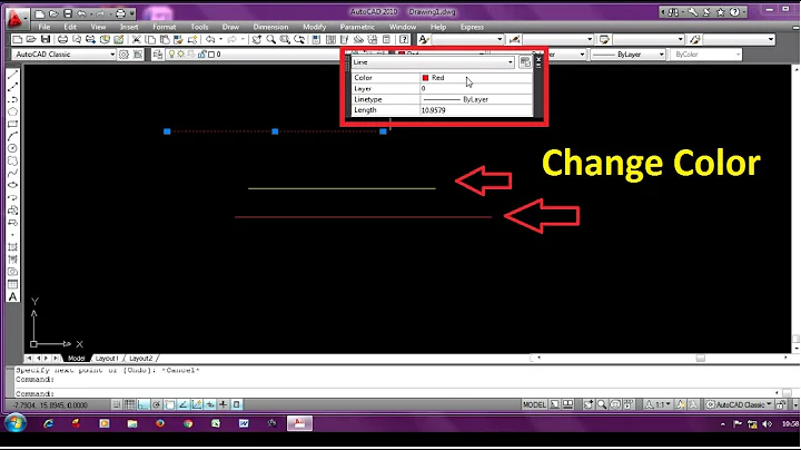 2 WAYS to Change Line Color in Autocad