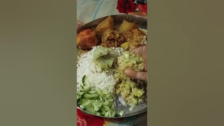 Eating rice with Borta, Egg curry and sosha